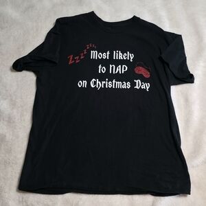 Black Christmas Day Nap T-Shirt Gildan